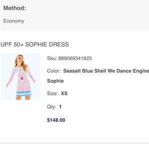 Lilly Pulitzer XS UPF 50 dress. Seasalt Blue We Dance Engineered Sophie.